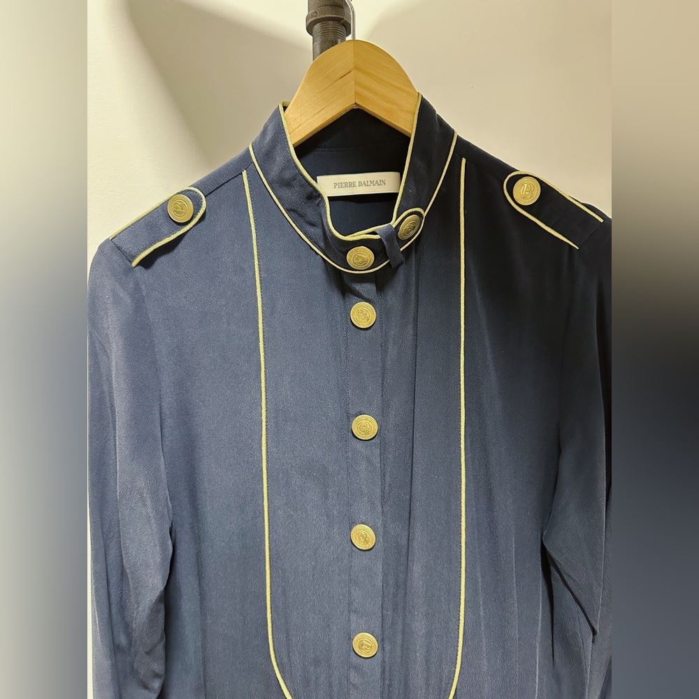 Pierre Balmain 100% Silk Navy Jumpsuit